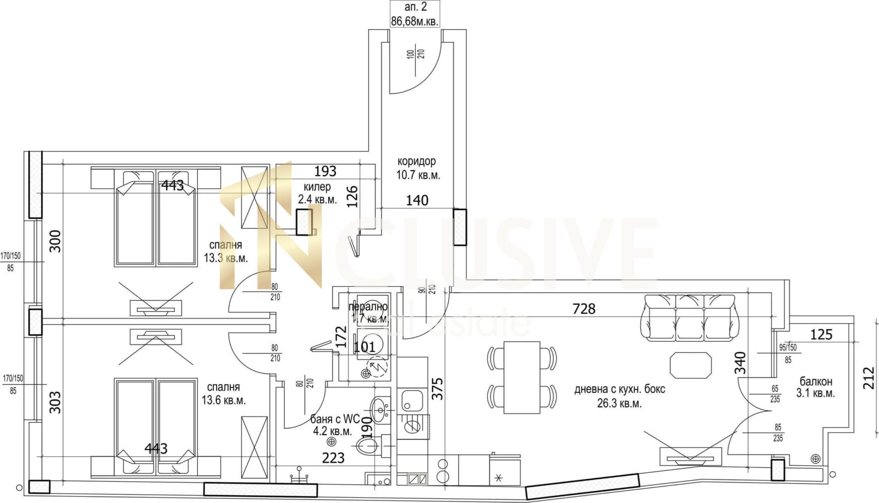 THREE-ROOM APARTMENT – Tsveten Kvartal