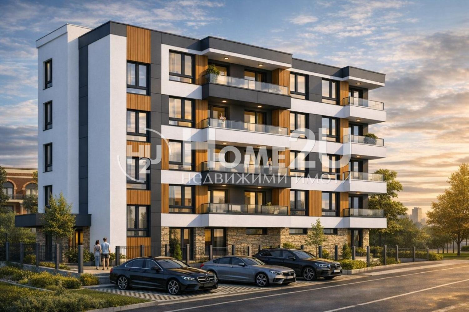 Two-room, south-facing apartment in a NEW building with NO maintenance fee in Ravda